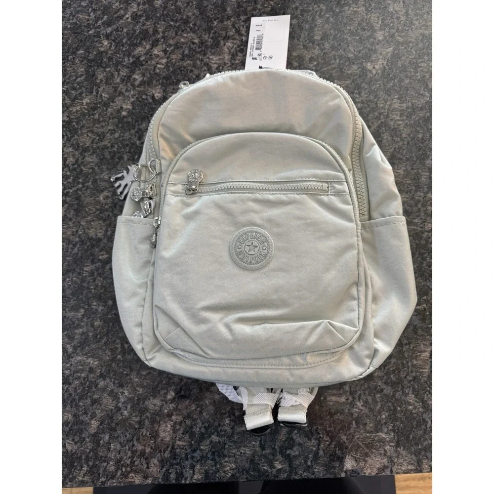 Kipling Seoul Small‎ Tablet Backpack. NWT Silver Metallic